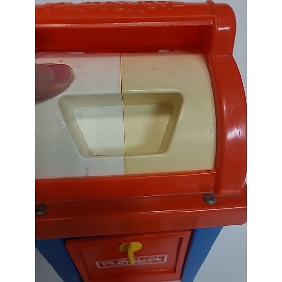 Vintage Playskool Mailbox Postal Station Shape Sorter Toy 4 Shapes - 1 Missing - Picture 3 of 15